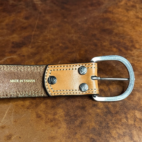 Ariat Brown Leather Woven Belt - Picture 3 of 7